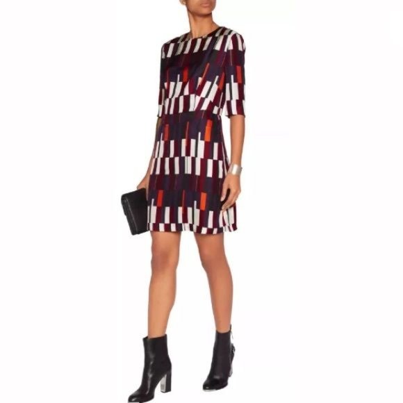 RAG & BONE Bus Seat Anne Dress sz 4 Women's Silk Geo Print Shift Business Casual - Picture 11 of 13
